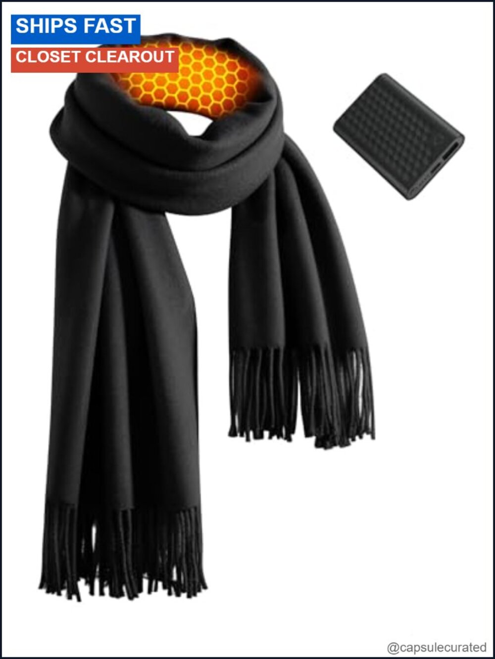 Graphene Heated Scarf for Women with Power Bank Fast Charge Battery Warm Winter